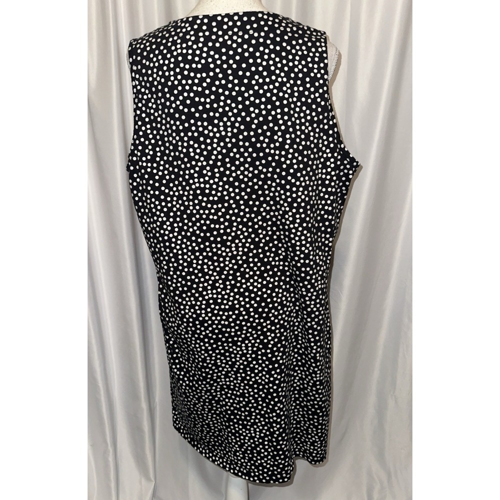 Lands End T-shirt Dress Size Lg 14-16 Polka Dot v-neck Sleeveless Cotton - Picture 2 of 8
